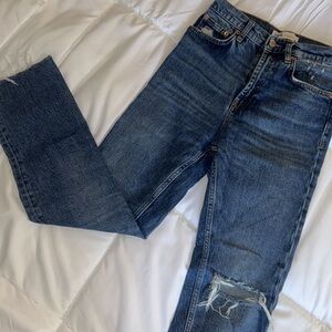 Zara Distressed Blue Jeans